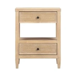 Bristol Park Whitewashed Oak Wood Open Nightstand