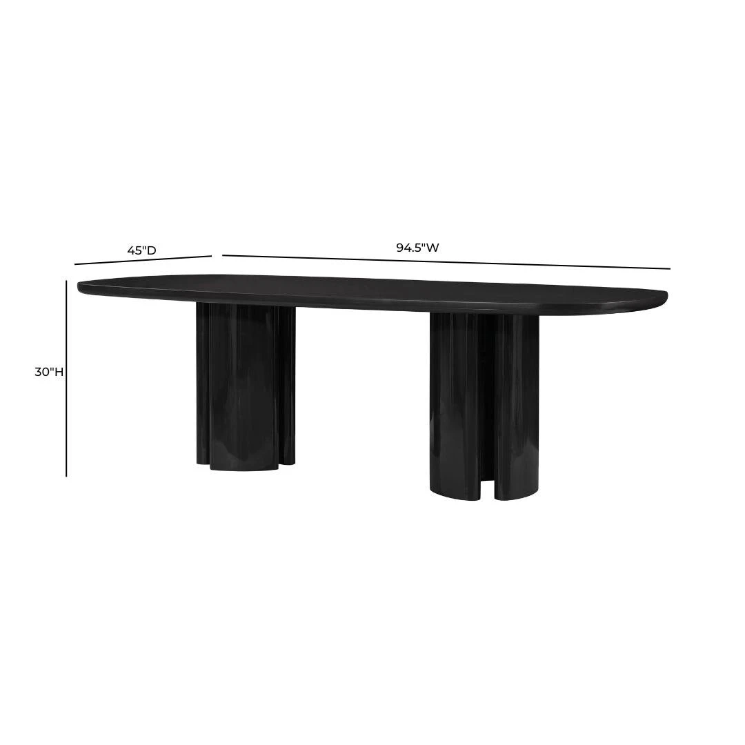 Zola Lacquer Oval 94.5" Dining Table 9 Zola Lacquer Oval 94.5" Dining Table - Image 9