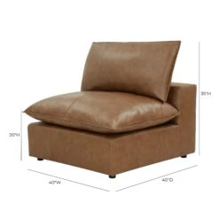 Cali Brown Leather Modular Armless Chair -TOV Furniture Store REN L0130 AC.media .07