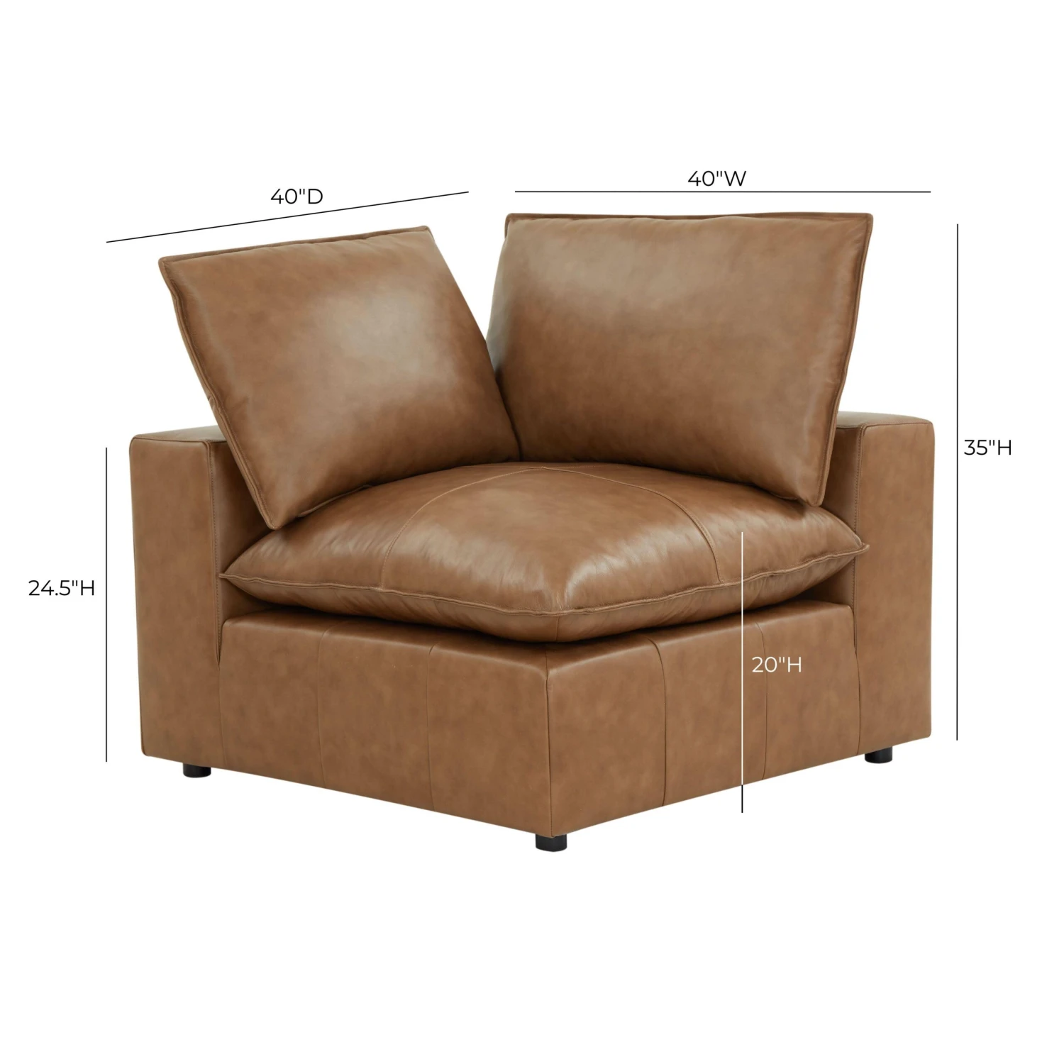 Cali Brown Leather Modular Corner Chair 7 Cali Brown Leather Modular Corner Chair - Image 7