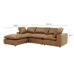 Cali Brown Leather Modular 4-Piece Sectional -TOV Furniture Store REN L0130 SEC.media .07