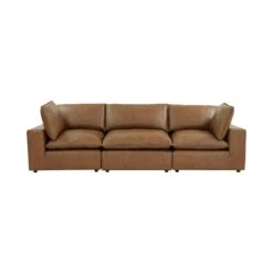 Cali Brown Leather Modular Sofa