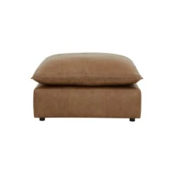 Cali Brown Leather Ottoman