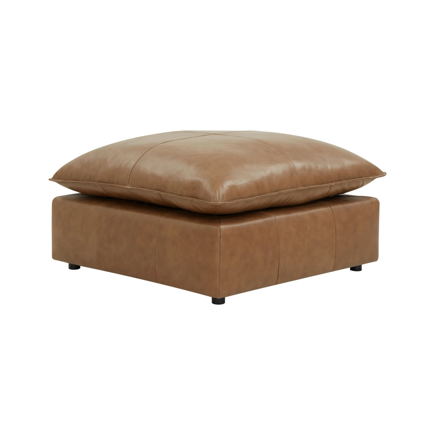 Cali Brown Leather Ottoman 2 Cali Brown Leather Ottoman - Image 2