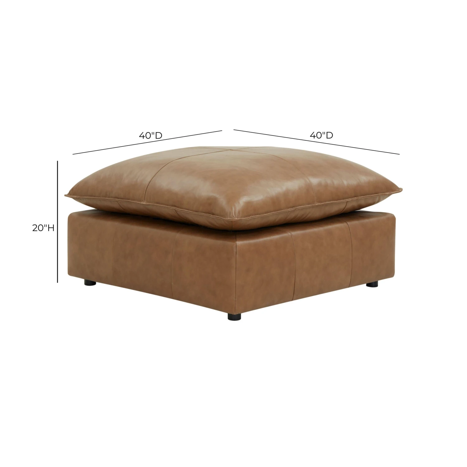 Cali Brown Leather Ottoman 3 Cali Brown Leather Ottoman - Image 3