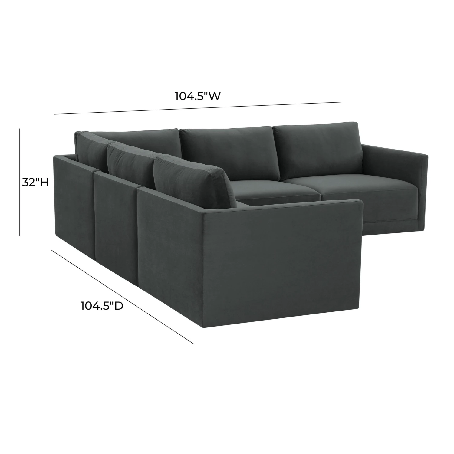 Willow Velvet Modular 5-Piece L Sectional 12 Willow Velvet Modular 5-Piece L Sectional - Image 12