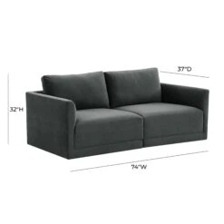 Willow Velvet Modular Loveseat -TOV Furniture Store REN L03122.media .06 d3cca661 70bf 4888 b263 8c6bf4c5a0da
