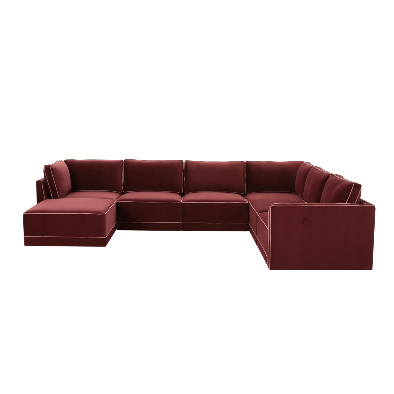 Willow Velvet Modular Large Chaise Sectional 1 Willow Velvet Modular Large Chaise Sectional