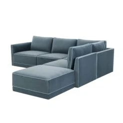 Willow Velvet Modular RAF Sectional 17 Willow Velvet Modular RAF Sectional -TOV Furniture Store REN L03150 SEC4 R.media .02