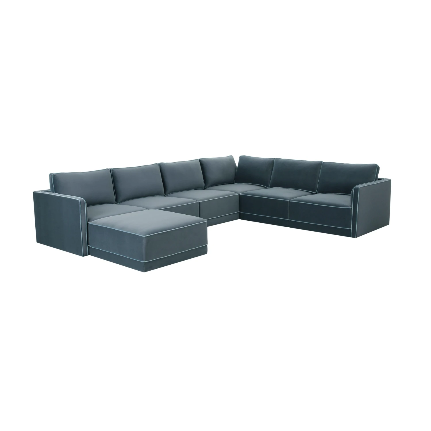Willow Velvet Modular Large Chaise Sectional 8 Willow Velvet Modular Large Chaise Sectional - Image 8