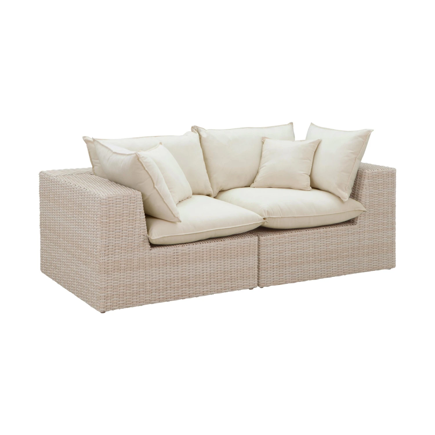 Cali Natural Wicker Outdoor Modular Loveseat 1 Cali Natural Wicker Outdoor Modular Loveseat