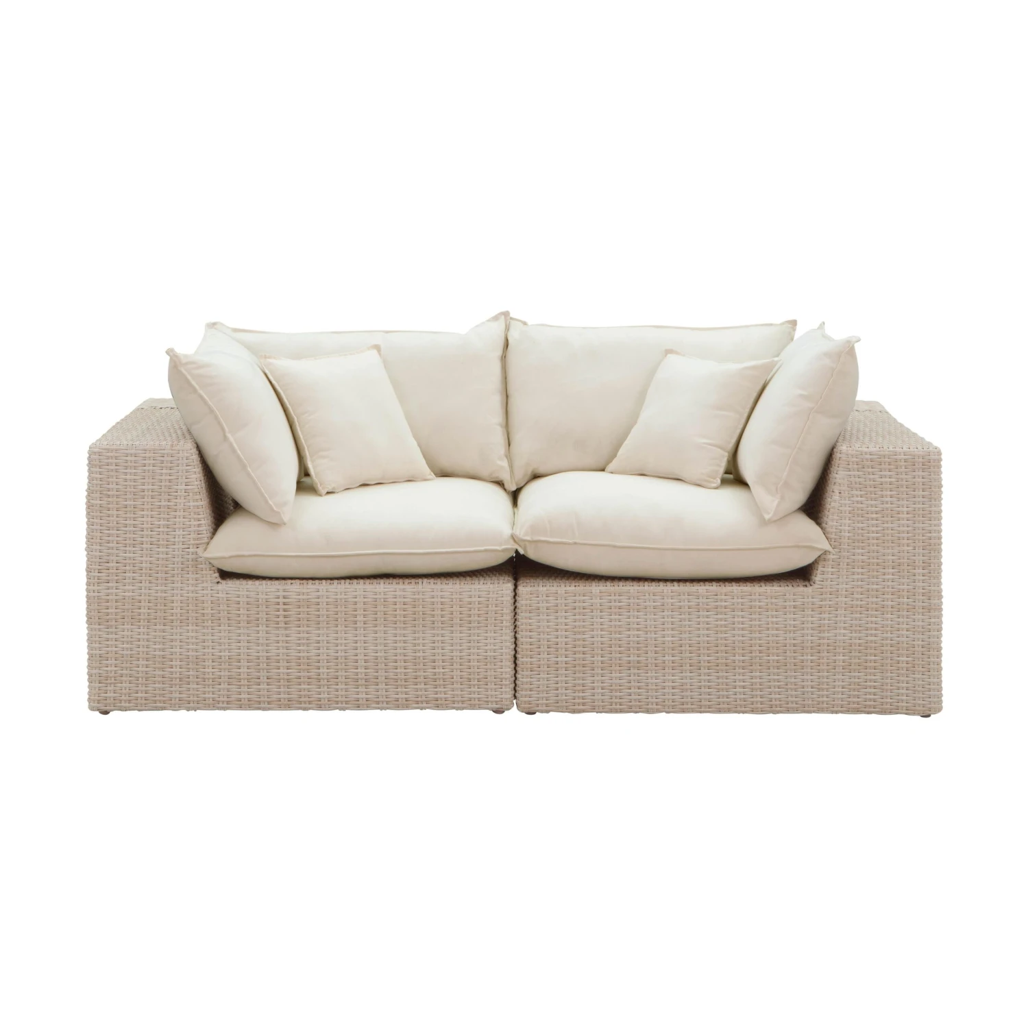 Cali Natural Wicker Outdoor Modular Loveseat 3 Cali Natural Wicker Outdoor Modular Loveseat - Image 3