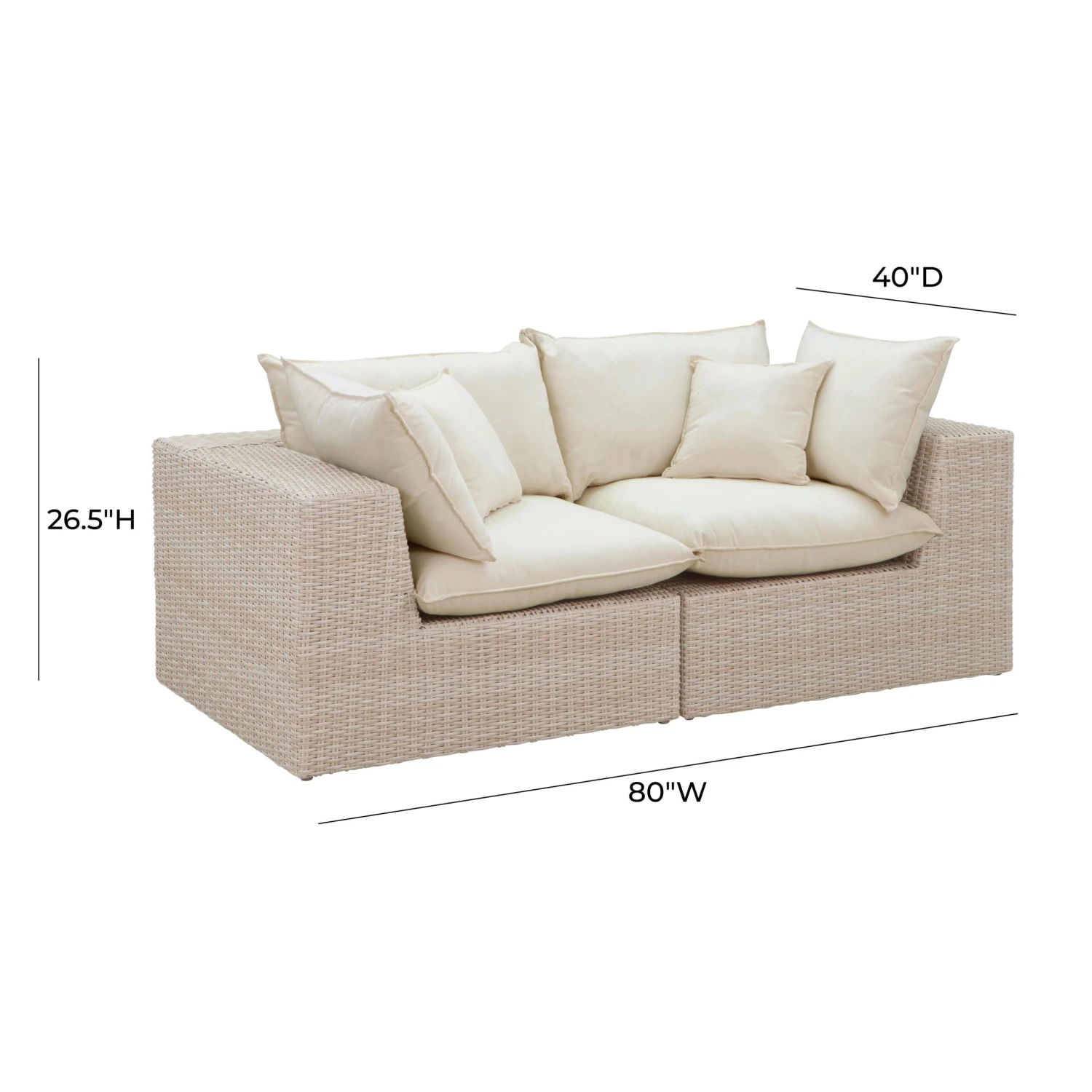 Cali Natural Wicker Outdoor Modular Loveseat 8 Cali Natural Wicker Outdoor Modular Loveseat - Image 8