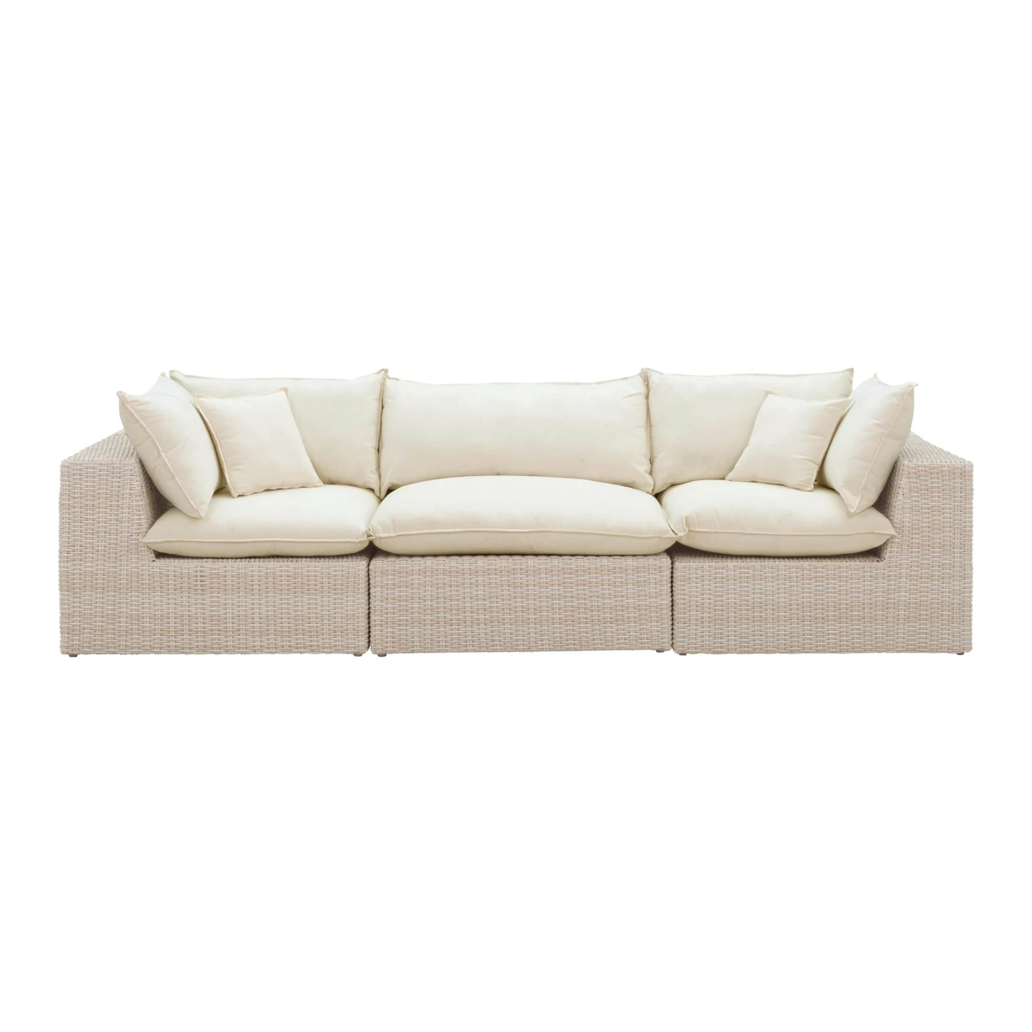 Cali Natural Wicker Outdoor Modular Sofa 3 Cali Natural Wicker Outdoor Modular Sofa - Image 3
