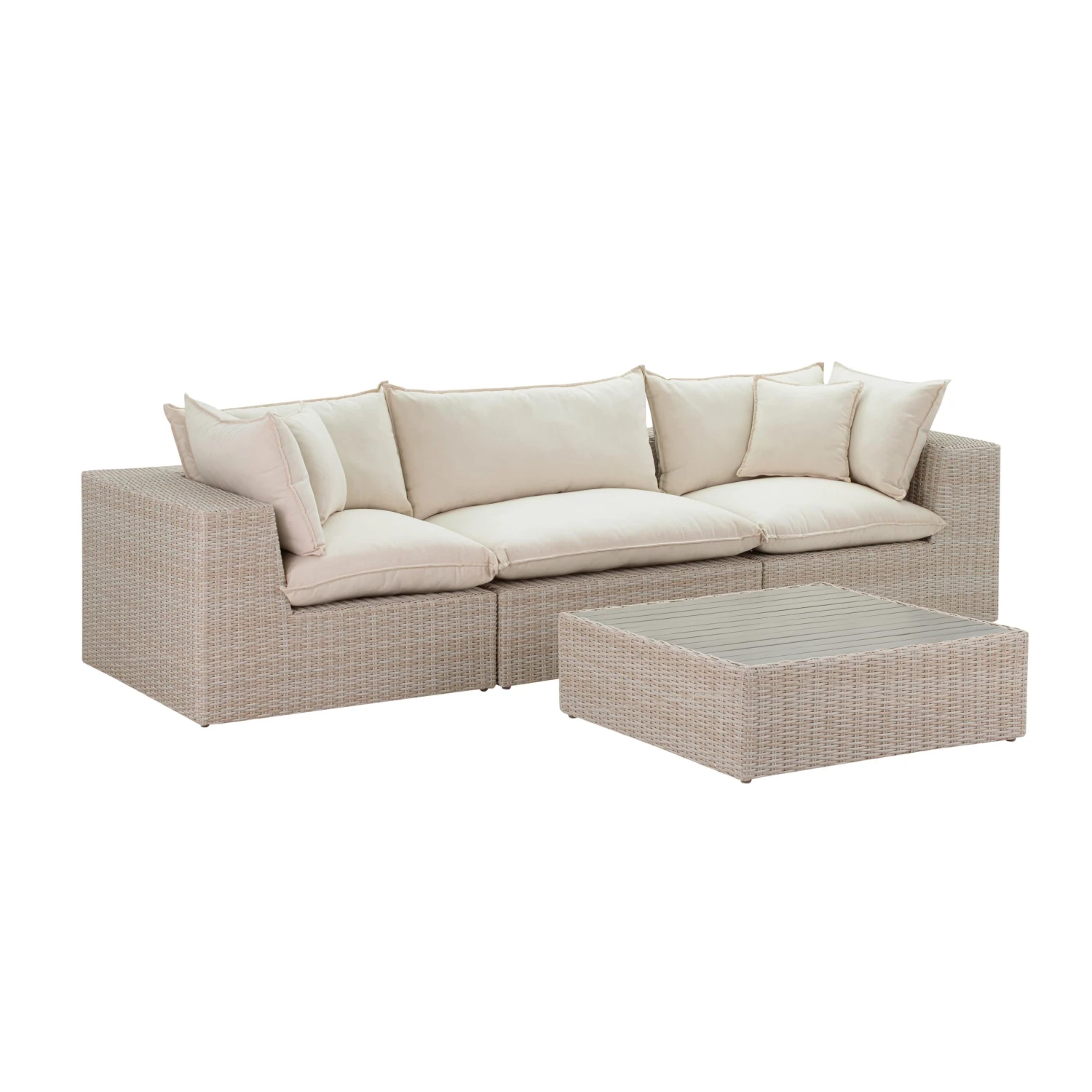 Cali Natural Wicker Outdoor Modular Sofa 4 Cali Natural Wicker Outdoor Modular Sofa - Image 4