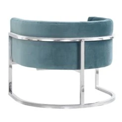 Magnolia Velvet Accent Chair With Silver Base -TOV Furniture Store TOV A147 3