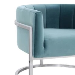 Magnolia Velvet Accent Chair With Silver Base -TOV Furniture Store TOV A147 4