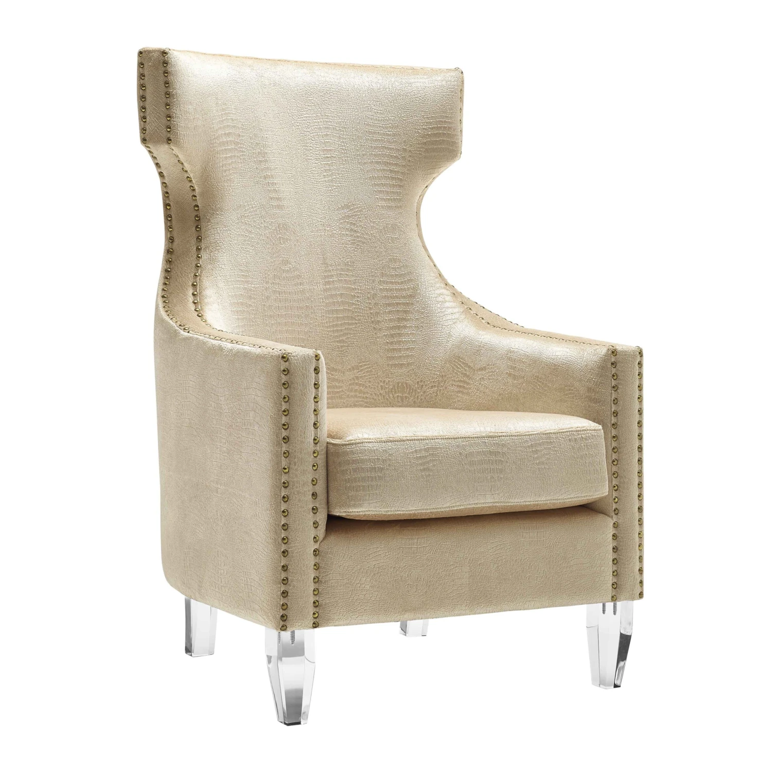 Gramercy Gold Croc Velvet Wing Chair 1 Gramercy Gold Croc Velvet Wing Chair