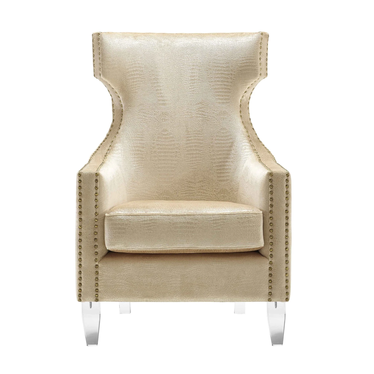 Gramercy Gold Croc Velvet Wing Chair 3 Gramercy Gold Croc Velvet Wing Chair - Image 3
