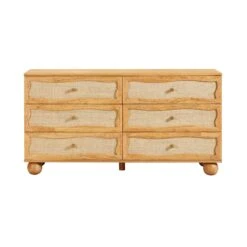 Grappa Natural Wood & Rattan Wavy Dresser 10 Grappa Natural Wood & Rattan Wavy Dresser -TOV Furniture Store TOV B54345.media .02