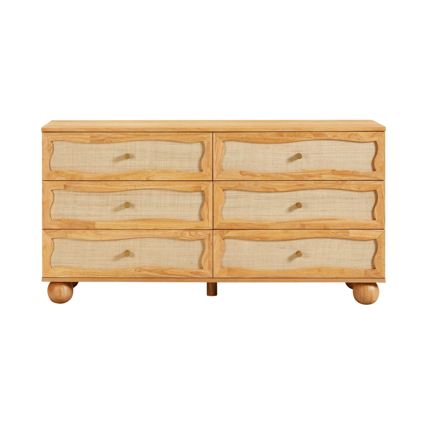 Grappa Natural Wood & Rattan Wavy Dresser 3 Grappa Natural Wood & Rattan Wavy Dresser - Image 3