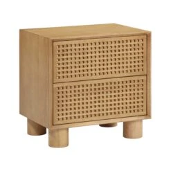 Miles Natural Wood 2-Drawer Nightstand