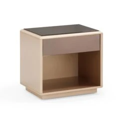 Martha Taupe Mirrored Nightstand