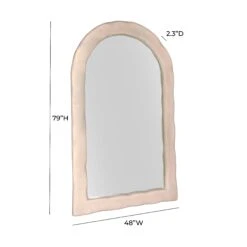 Kaia Cream Textured Floor Mirror 15 Kaia Cream Textured Floor Mirror -TOV Furniture Store TOV C18494 D