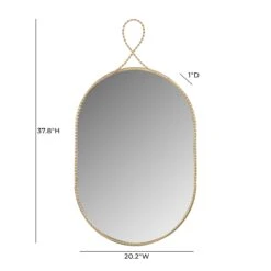 Ravina Braided Brass Oval Wall Mirror -TOV Furniture Store TOV C18655.media .06