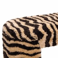 Zebra Brown Striped Tufted Bench -TOV Furniture Store TOV C18748.media .03