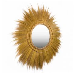Mettu Natural Grass Round Wall Mirror -TOV Furniture Store TOV C21004.media .03