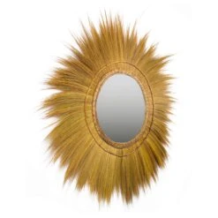 Mettu Natural Grass Round Wall Mirror -TOV Furniture Store TOV C21004.media .04
