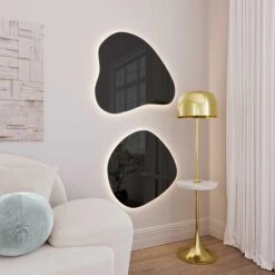 Phoebe LED Teardrop Wall Mirror -TOV Furniture Store TOV C68792.media .02