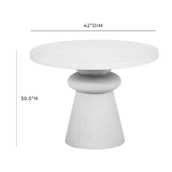 Lupita White 42" Round Dinette Table -TOV Furniture Store TOV D18432.media .05