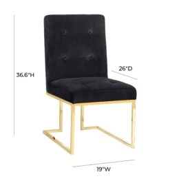 Akiko Black Velvet Chair - Set Of 2 -TOV Furniture Store TOV D2052.media .07
