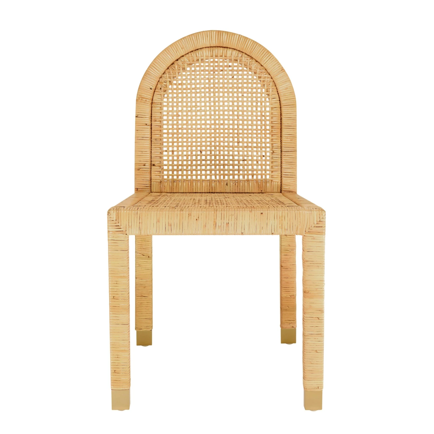 Amara Natural Rattan And Performance Fabric Arched Back Dining Chair 5 Amara Natural Rattan And Performance Fabric Arched Back Dining Chair - Image 5