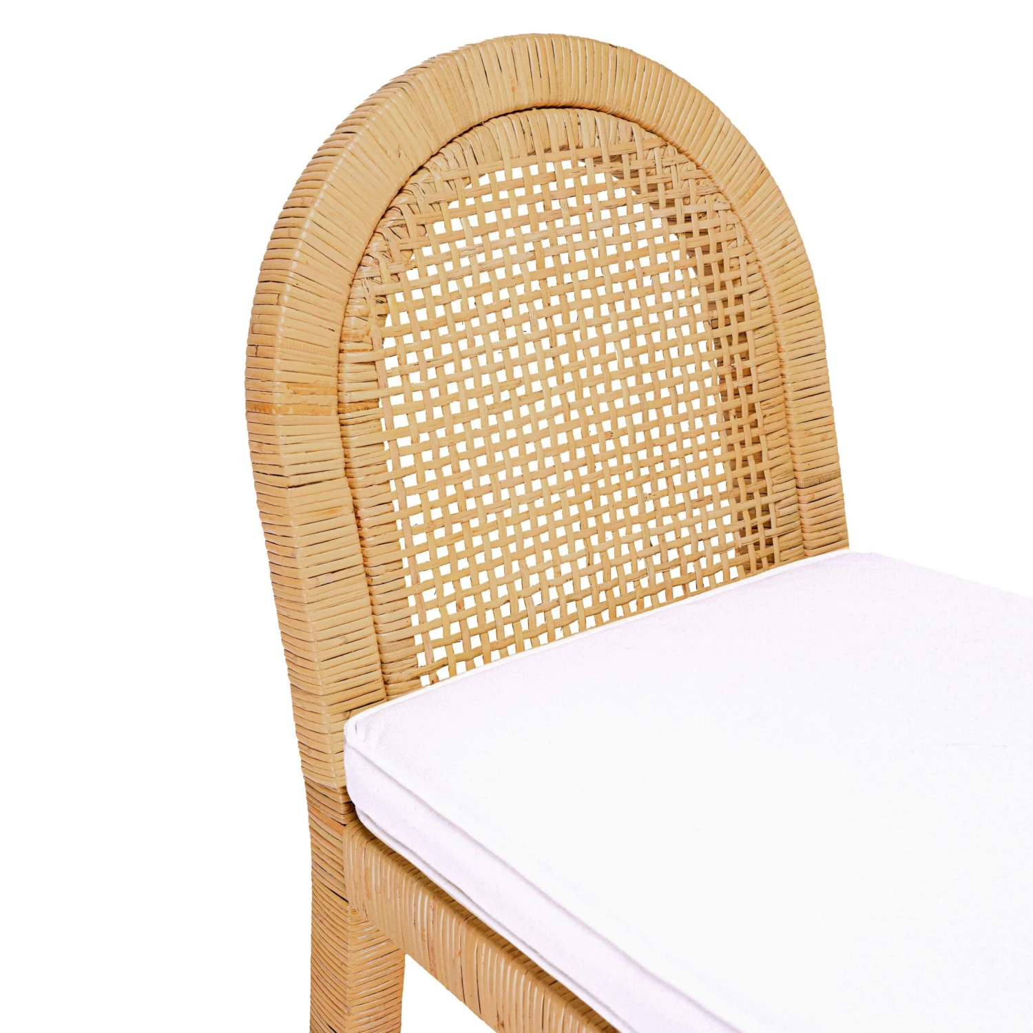 Amara Natural Rattan And Performance Fabric Arched Back Dining Chair 6 Amara Natural Rattan And Performance Fabric Arched Back Dining Chair - Image 6