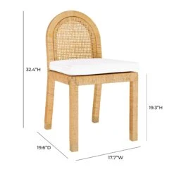 Amara Natural Rattan And Performance Fabric Arched Back Dining Chair 15 Amara Natural Rattan And Performance Fabric Arched Back Dining Chair -TOV Furniture Store TOV D21026.media .08