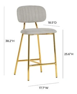 Ariana Grey Counter Stool With Gold Legs - Set Of 2 -TOV Furniture Store TOV D4335.media .09 054c48fd 068d 4291 a3fd c63efd6bf87e