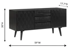 Valentina Black Acacia 59" Buffet -TOV Furniture Store TOV D44013 D