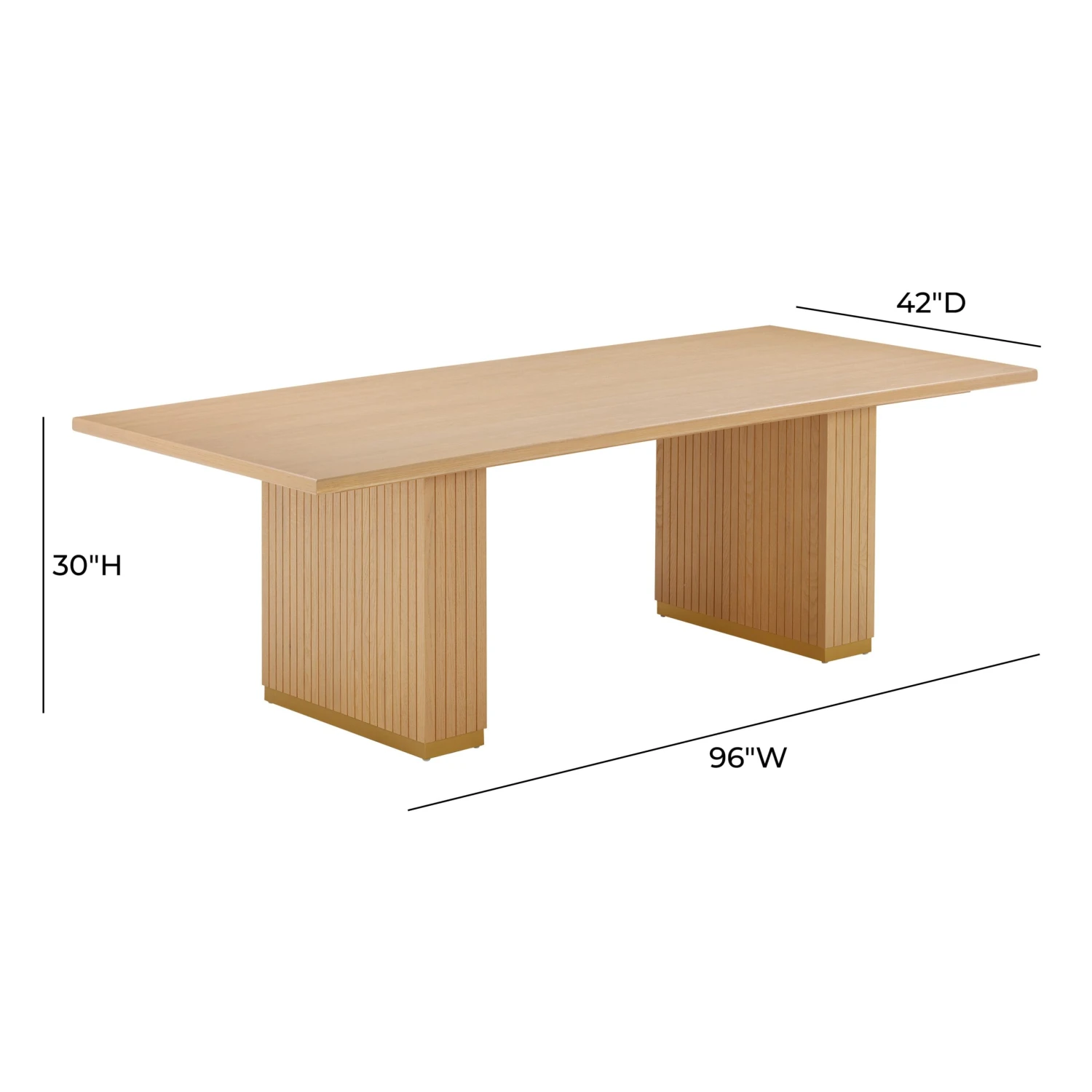 Chelsea Oak Wood 96" Rectangular Dining Table 7 Chelsea Oak Wood 96" Rectangular Dining Table - Image 7