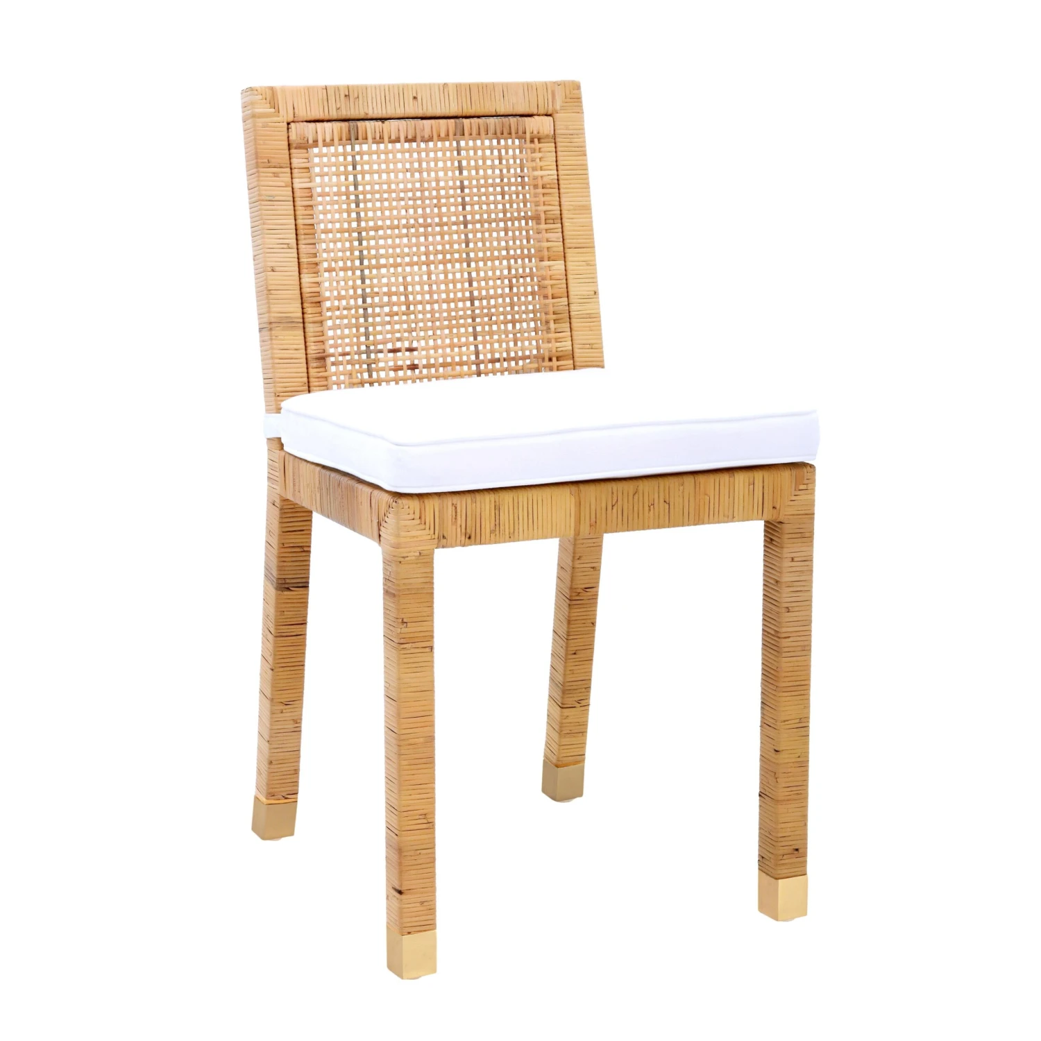 Amara Rattan Performance Fabric Dining Chair 1 Amara Rattan Performance Fabric Dining Chair