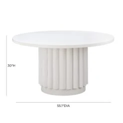 Kali White 55" Round Dining Table -TOV Furniture Store TOV D44174.media .08 fdcc30f2 d750 4df0 9111 eb7f6d352d08