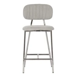 Ariana Grey Counter Stool With Silver Legs - Set Of 2 -TOV Furniture Store TOV D44221.media .04