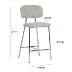 Ariana Grey Counter Stool With Silver Legs - Set Of 2 -TOV Furniture Store TOV D44221.media .09