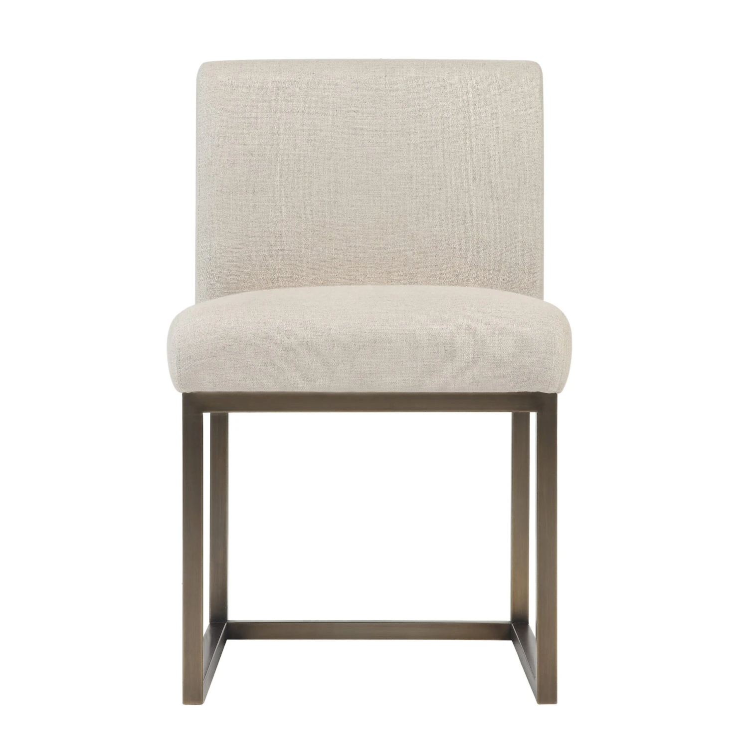 Haute Beige Linen Chair In Brass 3 Haute Beige Linen Chair In Brass - Image 3