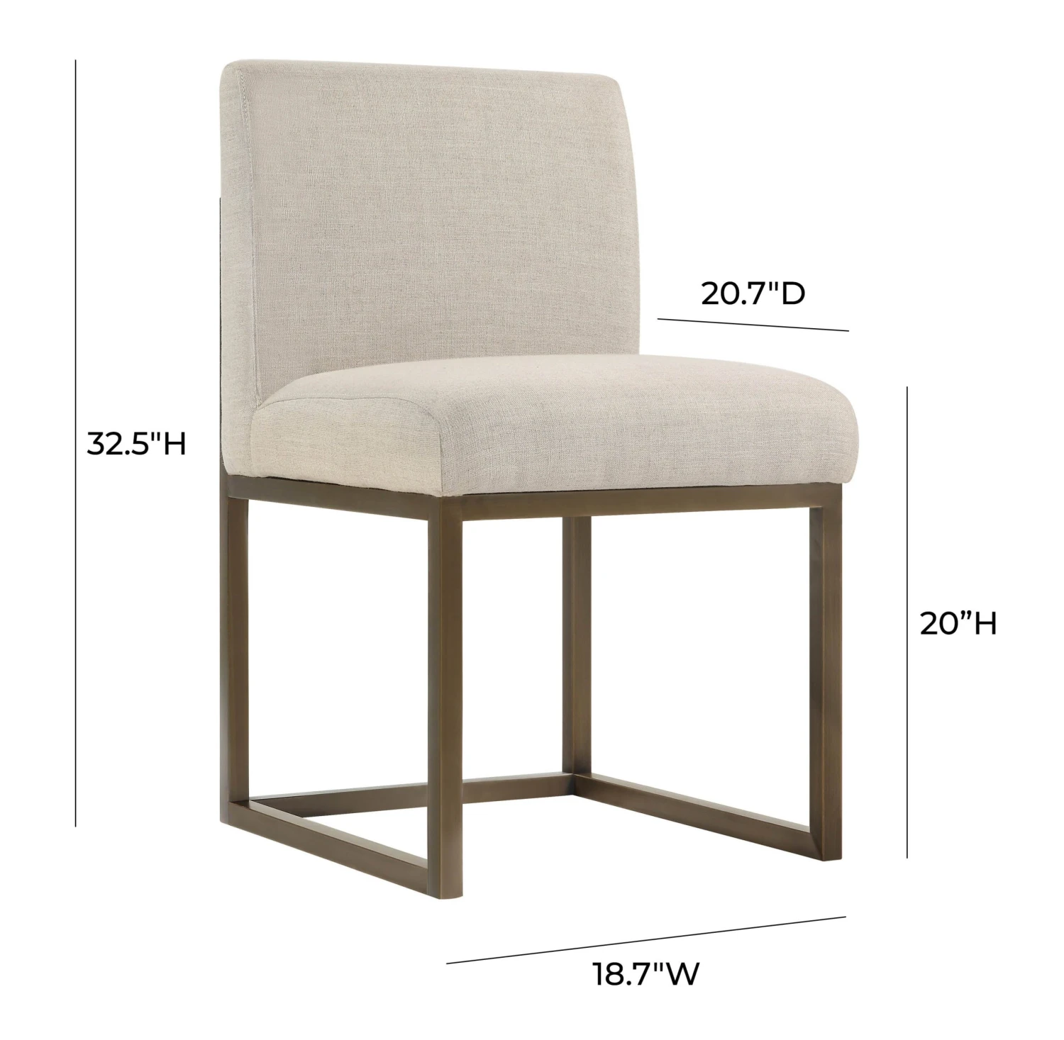 Haute Beige Linen Chair In Brass 6 Haute Beige Linen Chair In Brass - Image 6