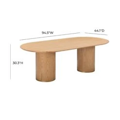 Brandy Natural Ash Wood 95" Oval Dining Table 17 Brandy Natural Ash Wood 95" Oval Dining Table -TOV Furniture Store TOV D54218.media .09