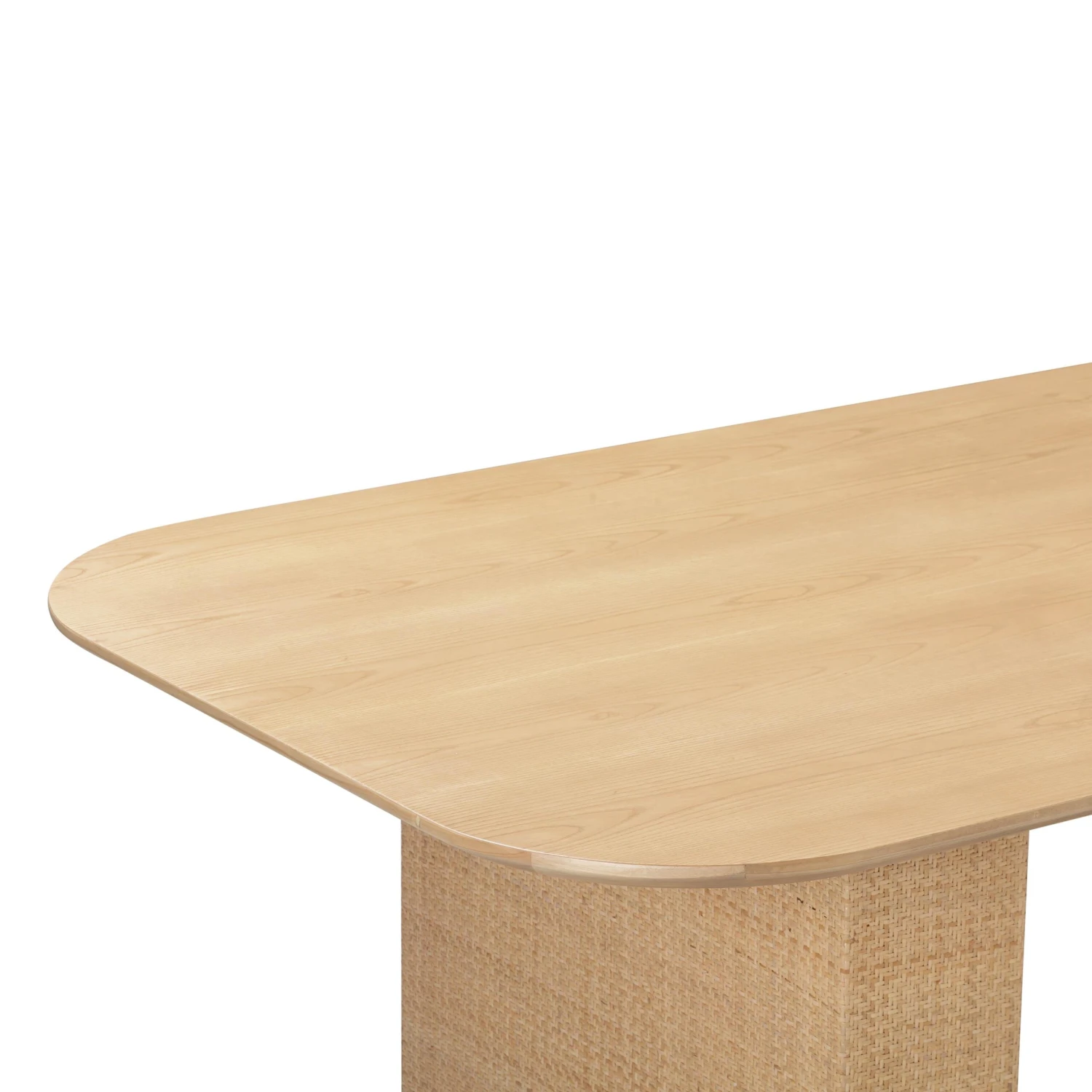 Akiba Natural Ash & Rattan 96" Rectangular Dining Table 5 Akiba Natural Ash & Rattan 96" Rectangular Dining Table - Image 5