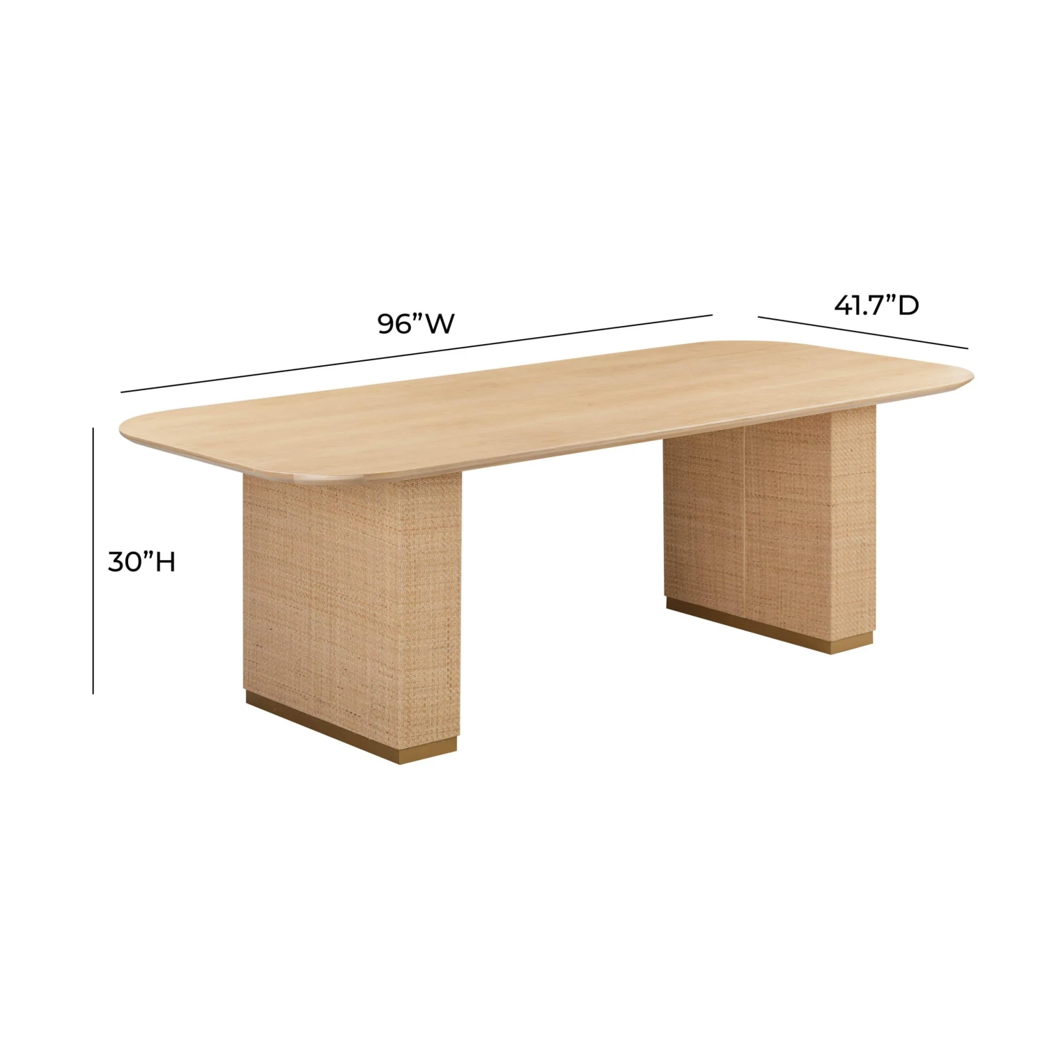 Akiba Natural Ash & Rattan 96" Rectangular Dining Table 8 Akiba Natural Ash & Rattan 96" Rectangular Dining Table - Image 8